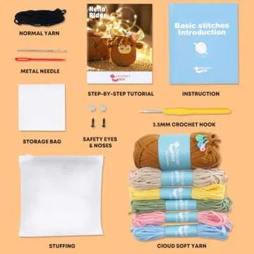 Beginner-Friendly Highland Cow Crochet Kit for Creatives
