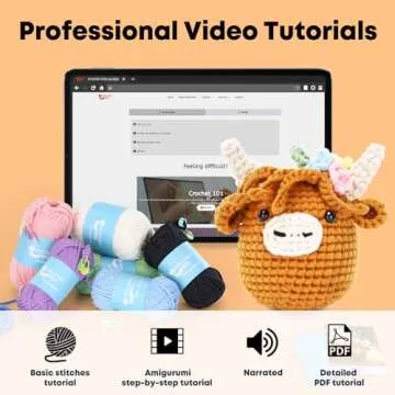 Beginner-Friendly Highland Cow Crochet Kit for Creatives