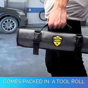 22-Piece TOOLGUARDS Ratcheting Wrench Set with Tool Roll