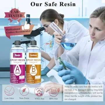 Epoxy Resin, 32OZ Resin Kit, Epoxy Resin Crystal Clear-Not Yellowing and No Bubble Self Leveling Easy Mix 1:1 Casting & Coating for DIY Jewelry Making of The Art Resin & Epoxy Resin (32oz)
