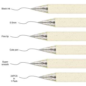 RIANCY Aesthetic pens Black Ink Pens Cream Pen Fine Point Smooth Writing Pens, High-End Series Pens ...