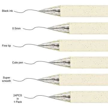 RIANCY Aesthetic pens Black Ink Pens Cream Pen Fine Point Smooth Writing Pens, High-End Series Pens ...