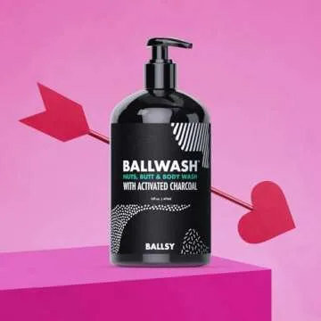 Ballsy Ballwash Charcoal Body Wash for Men - Moisturizing Men’s Bodywash with Coconut Oil – Soap...