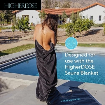 HigherDOSE Infrared Sauna Blanket Towel Insert - Reusable & Machine-Washable Insert for Sauna Blanket - 100% GOT Certified Organic Cotton Sauna Towels - Absorbs Sweat & Simplifies Clean-Up (30" x 69")