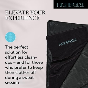 HigherDOSE Infrared Sauna Blanket Towel Insert - Reusable & Machine-Washable Insert for Sauna Blanket - 100% GOT Certified Organic Cotton Sauna Towels - Absorbs Sweat & Simplifies Clean-Up (30" x 69")