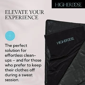 HigherDOSE Infrared Sauna Blanket Towel Insert - Reusable & Machine-Washable Insert for Sauna Blanket - 100% GOT Certified Organic Cotton Sauna Towels - Absorbs Sweat & Simplifies Clean-Up (30" x 69")
