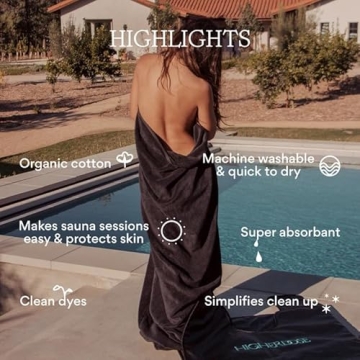 HigherDOSE Infrared Sauna Blanket Towel Insert - Reusable & Machine-Washable Insert for Sauna Blanket - 100% GOT Certified Organic Cotton Sauna Towels - Absorbs Sweat & Simplifies Clean-Up (30" x 69")