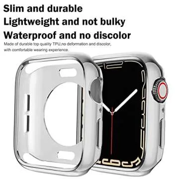 BOTOMALL Compatible with Apple Watch Bumper Case 44mm Series 6 5 4 SE Soft Flexible TPU Thin Lightweight Protective Cover for iWatch [NO Front Screen Protector]