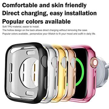 BOTOMALL Compatible with Apple Watch Bumper Case 44mm Series 6 5 4 SE Soft Flexible TPU Thin Lightweight Protective Cover for iWatch [NO Front Screen Protector]