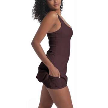 Topcloset Women's Tennis Dress with Built-In Bra & Pockets
