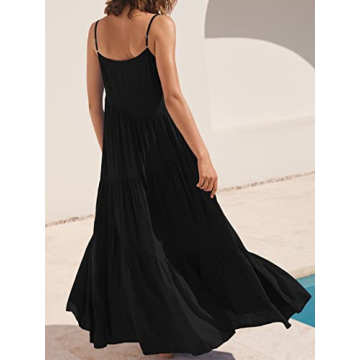 ANRABESS Summer Sundress Adjustable Strap Maxi Dress