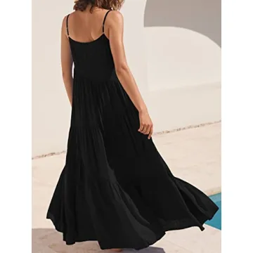 ANRABESS Summer Sundress Adjustable Strap Maxi Dress