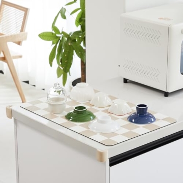 Ohocut Checkered Dish Drying Mat for Kitchen and Coffee Bar