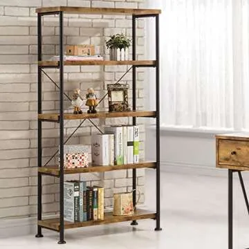 Coaster Analiese Rustic Industrial 4-Tier Bookcase Etagere - Durable and Stylish