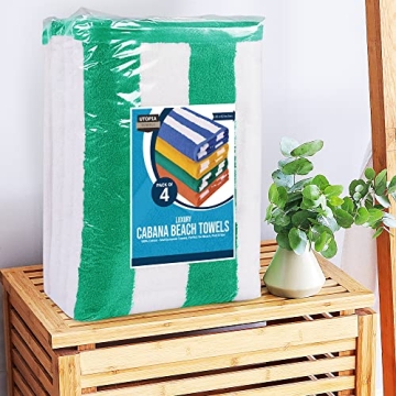 Utopia Towels 4 Pack Cabana Stripe Beach Towel Set