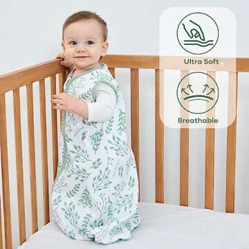 Yoofoss Baby Sleep Sack 6-12 Months Wearable Blanket for Babies 100% Cotton 2-Way Zipper TOG 0.5 Toddler Sleeping Sack 3 Pack, Soft Lightweight Sleep Sacks
