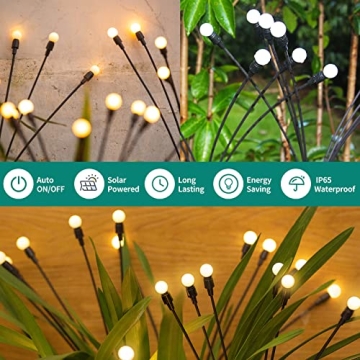 DURPAR Solar Firefly Lights - Waterproof Decorative Garden Lanterns
