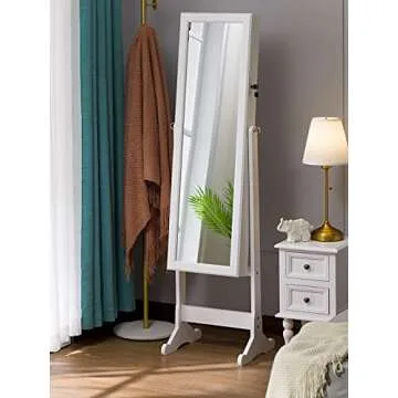 Elegant LUXFURNI LED Jewelry Cabinet with Storage