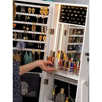 Elegant LUXFURNI LED Jewelry Cabinet with Storage