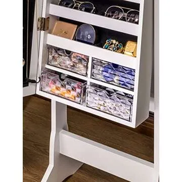 Elegant LUXFURNI LED Jewelry Cabinet with Storage