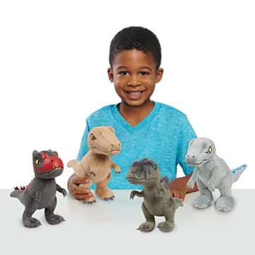 Jurassic World 7-inch Plush Dinosaur Collector Set - T. Rex & Blue
