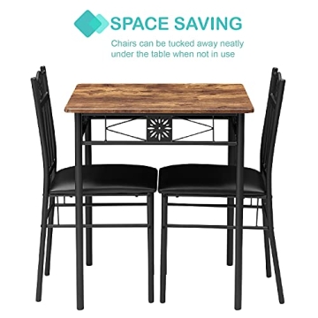 VECELO 3-Piece Dining Set for Small Spaces