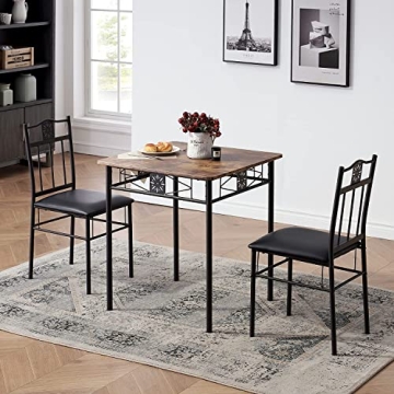 VECELO 3-Piece Dining Set for Small Spaces