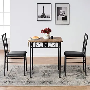 VECELO 3-Piece Dining Set for Small Spaces