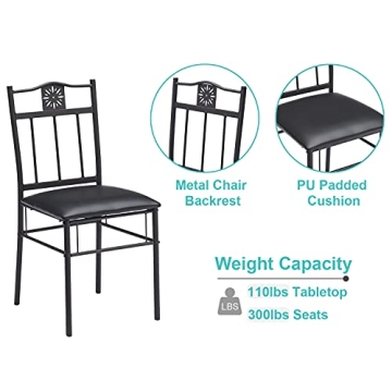 VECELO 3-Piece Dining Set for Small Spaces
