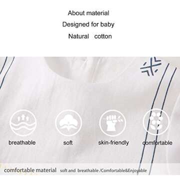 pureborn Baby Ethnic Coverall Infant Romper Jumpsuit One-Piece Spring Outfit White 6-9 Months