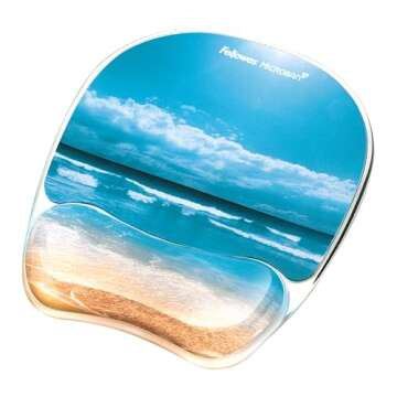 Fellowes Ergonomic Wrist Rest Gel Mouse Pad - Sandy Beach
