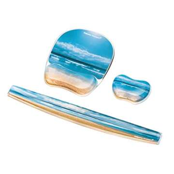 Fellowes Photo Gel Mouse Pad Wrist Rest with MICROBAN