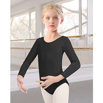 WYHDY Girls’ Ballet Dance Leotard Butterfly Crisscross Straps Long Sleeve Tank Leotards(7018-06-L)