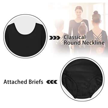 WYHDY Girls’ Ballet Dance Leotard Butterfly Crisscross Straps Long Sleeve Tank Leotards(7018-06-L)