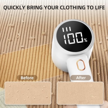 Rechargeable Fabric Shaver with LED Display and 6 Blades