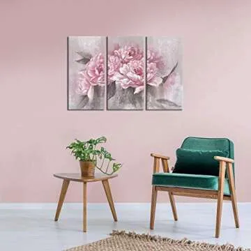 Sechars 3 Piece Floral Canvas Art for Home Decor