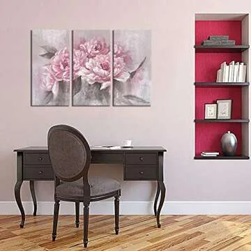 Sechars 3 Piece Floral Canvas Art for Home Decor