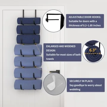 XRMAO 7-Tier Over The Door Towel Rack for Any Size Towels