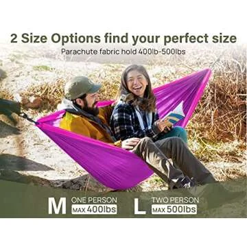 Kootek Camping Hammock 500 lbs Capacity, Camping Essentials, Lightweight Portable Double Hammock wit...