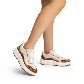 DREAM PAIRS Women Chunky Comfort Platform Fashion Sneakers