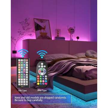 Nexillumi Led Lights for Bedroom 50ft(1 Roll of 50ft) Music Sync Color Changing Led Strip Lights Smart with Remote and App Control Built-in Mic for Party Home Room Decor Luces LED para Cuarto
