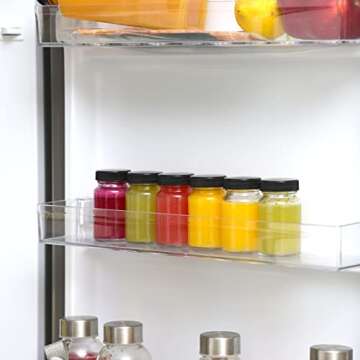 CUCUMI 12pcs 2oz Glass Jars With Lids, Small Mason Jars for Liquids, Wide Mouth Short Jars with Caps for Potion, Ginger Shots, Oils, with Waterproof Stickers and Brush