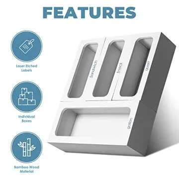 Premium Bamboo Ziplock Bag Organizer for Modern Kitchens