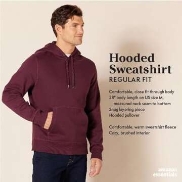 Amazon Essentials Men's Sweatshirt Hoodie, Dark Navy, X-Large, Big & Tall Options Available
