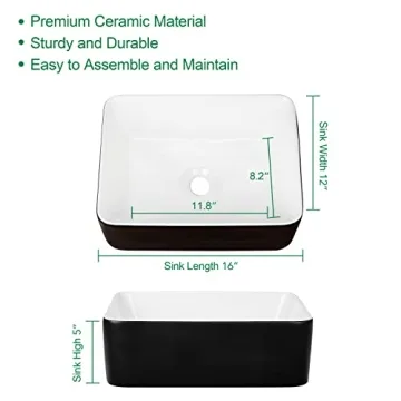 KGAR Stylish Rectangular Sink with Faucet - Ideal for Any Bathroom