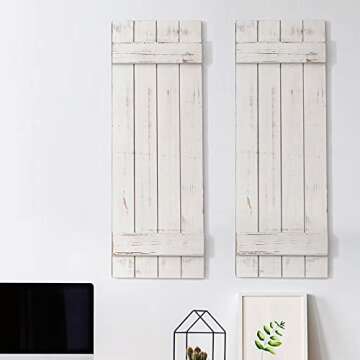 Coral Flower Rustic Farmhouse Window Shutters (Set of 2) | Made of 100% Reclaimed and Recycled Pine ...