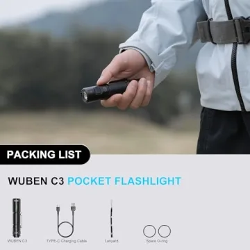 WUBEN C3 Flashlight 1200 Lumens Rechargeable 6 Modes