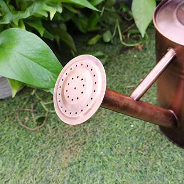 yourjoy Galvanized Metal Watering Can, One Gallon Watering Cans for Outdoor Indoor Garden Plants Watering with Luminous Panit