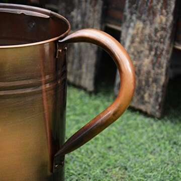 yourjoy Galvanized Metal Watering Can, One Gallon Watering Cans for Outdoor Indoor Garden Plants Watering with Luminous Panit