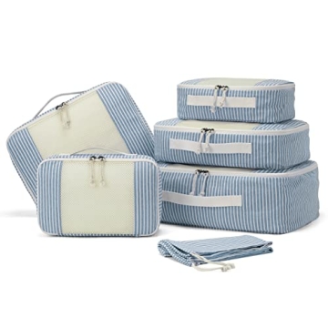 Packing Cubes for Suitcase, BAGSMART Foldable Packing Organizers for Travel Accessories, 6 Set Wrink...